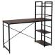Стол на металлокаркасе BRABIX LOFT CD-005, 1200х520х1200 мм, 3 полки, цвет морёный дуб, 641221. Фото товара с разных ракурсов.