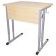 Стол-парта 1-местный, регулируемый угол, "Умник", 600х500х520-640 мм, рост 2-4, серый каркас, ЛДСП клён. Фото товара с разных ракурсов.
