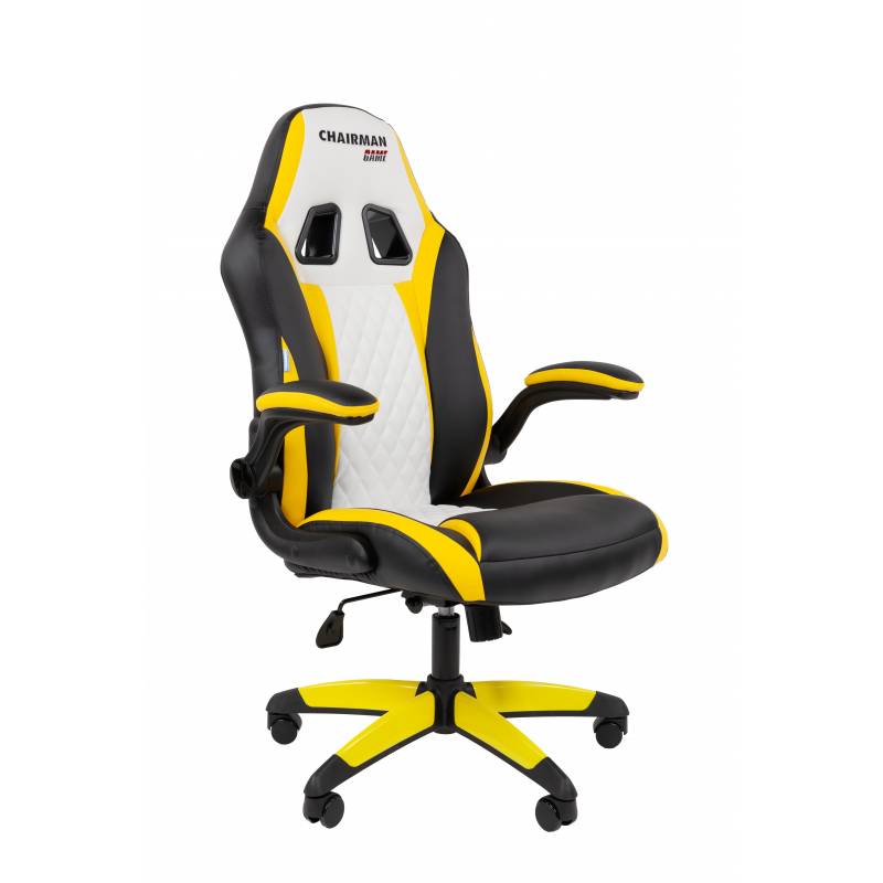 Офисное кресло Chairman Game 15 Россия экокожа черный/желтый/белый главное фото