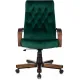 Кресло руководителя Бюрократ T-9928WALNUT Fabric зеленый Italia Green крестов. металл/дерево. Фото товара с разных ракурсов.